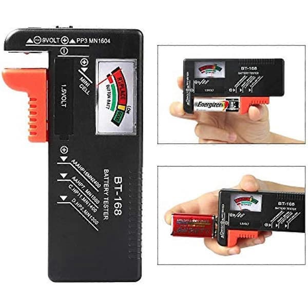 WUJUN Analog Batteritester Multi Størrelse Batteritjekker til AA AAA C D 9V 15V Knapcellebatterier (Kræver Intet Batteri til Drift)