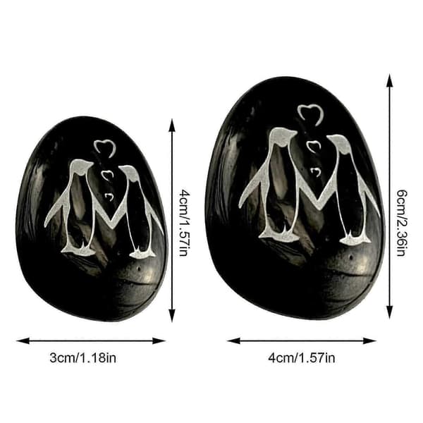 Pingvin Pebble En liten fickpingvinkram, graverad Mini Penguin Pebble Keepsake Pebble