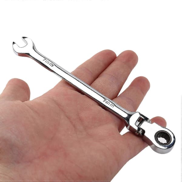 2X 7 mm fleksibel topnøgle med skralde