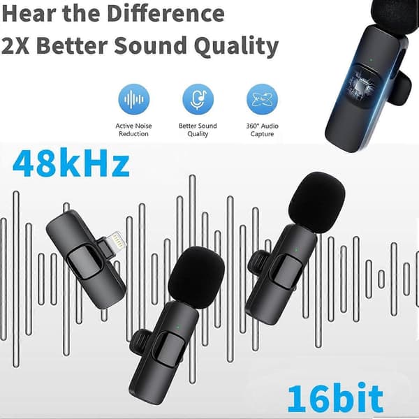 2025 Senaste Modell Mini Mikrofon, 2-pack Trådlös Mikrofon för iPhone iPad