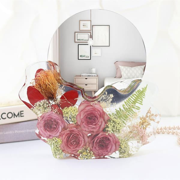 Makeup Spejl Epoxy Silikoneform Krystal Irregulær Geometri Form Med Linse-fg