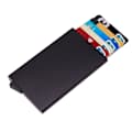 Pop-Up Kortholder - Aluminium Hus - (RFID Sikker) Sort silver