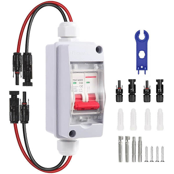 Solpanel Afbryder DC 500V Solcelleafbryderboks 32Amp IP65 Vandtæt Miniature Circ