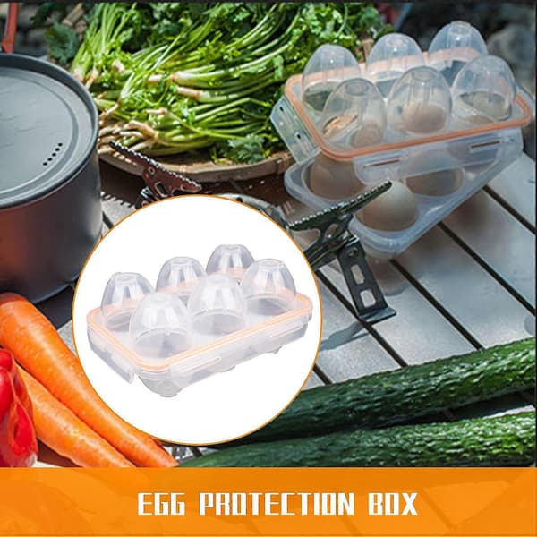 Bærbar Camping Støtsikker og Lekkasjesikker 6 Egg Bærebeholder Etui Egg Bæreholder Egg Oppbevaringsboks Etui