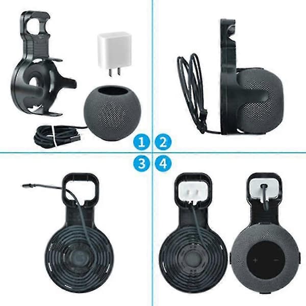 Væghylder til Homepod Mini, monteres uden rodede ledninger EU-stik B