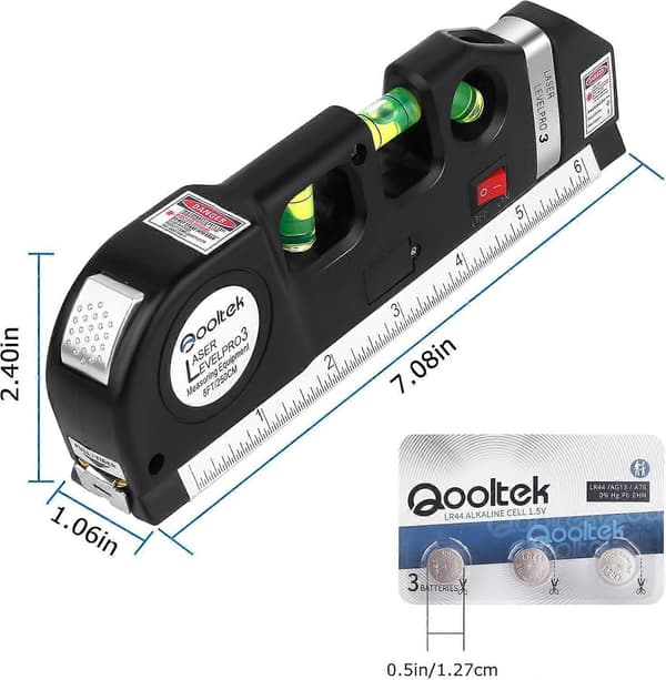 Laser VATER Multi Tool, Multifunksjonell Krysslinjelaser Vater Kit Verktøy med
