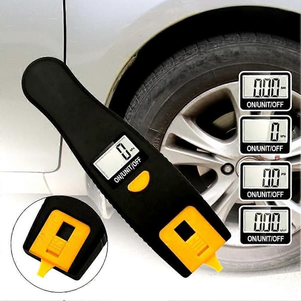 2 i 1 Bil Auto LCD Digital Display TPMS Dæktryksmåler Gevindmåler