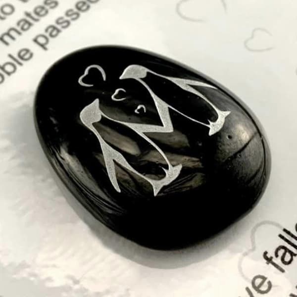 Pingvin Sten En Lille Lomme Pingvin Kram, graveret Mini Pingvin Sten Souvenir Sten