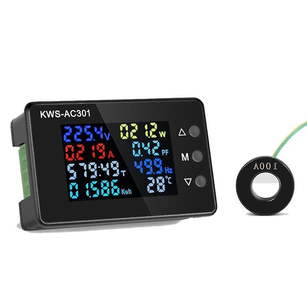 Digitalt Display Strøm Voltmeter 50-300v Ac Wattmeter Multifunksjon Elektrisk Måler Effekt Detektor