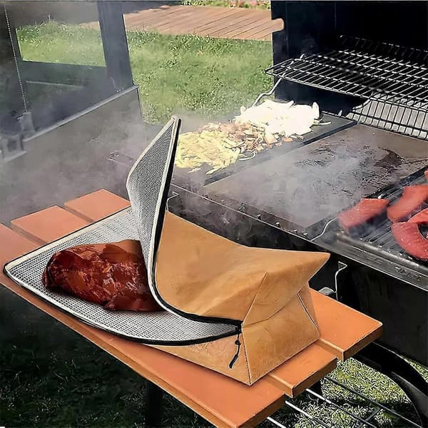 BBQ-teppe for hviling av kjøtt, gjenbrukbart BBQ-brisketteppe, isolert kjøttpose