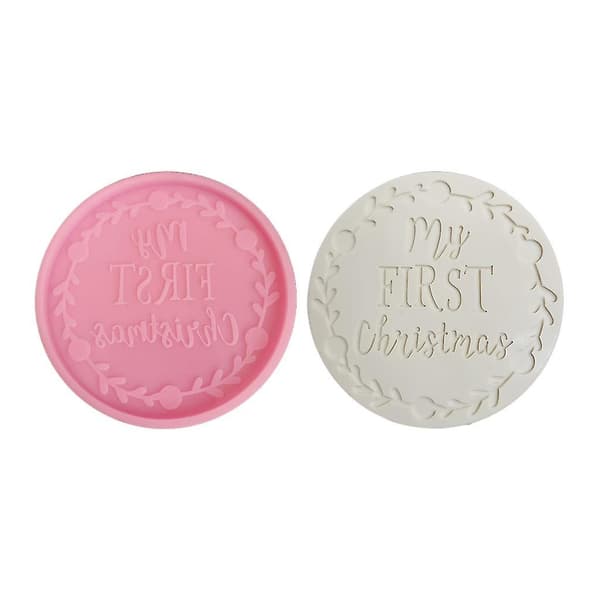 Rund Silikoneform Min Første Jul Coaster Form Epoxy Resin Støbeforme-fg