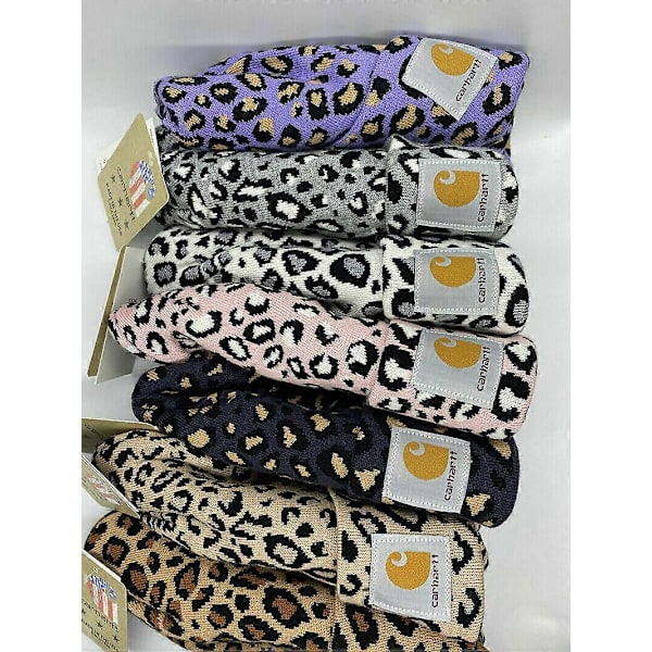 Unisex varm vinterhat, uldhat, leopardprint gavehat Purple