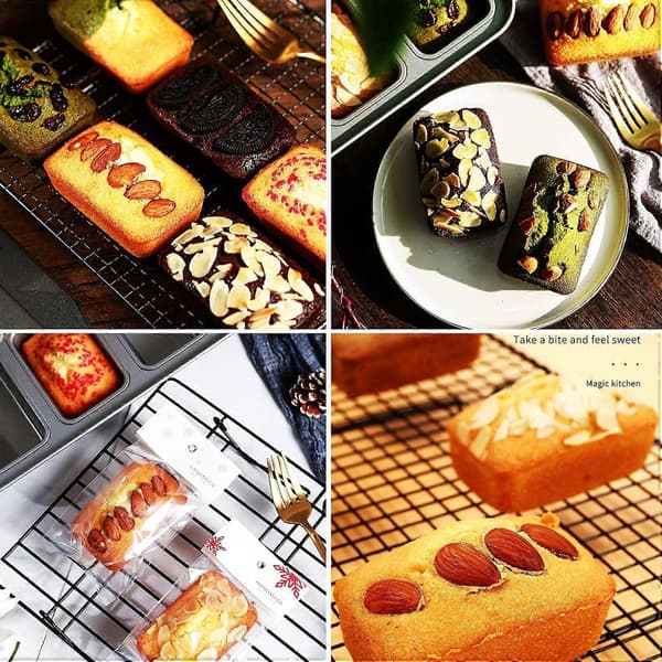 Non-stick Mini Brødform Kake Brødbrett Karbonstål Bakeutstyr 8-hull