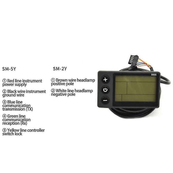 1 stk. 36V 17A 250W 350W Motorcontroller E-cykel Børsteløs Hastighedscontroller og S866 LCD-display, con TY