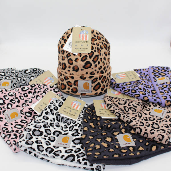 Unisex varm vintermössa, ullmössa, leopardmönstrad presentmössa Purple