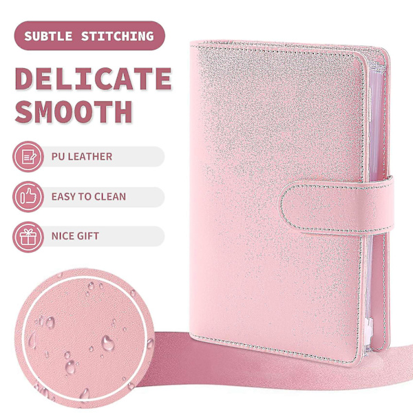 A6 Kontantkuverter Binder Wallet, PU Budget Planner Notesbog til Kontantbudgettering, Kuvert Wallet, Savin