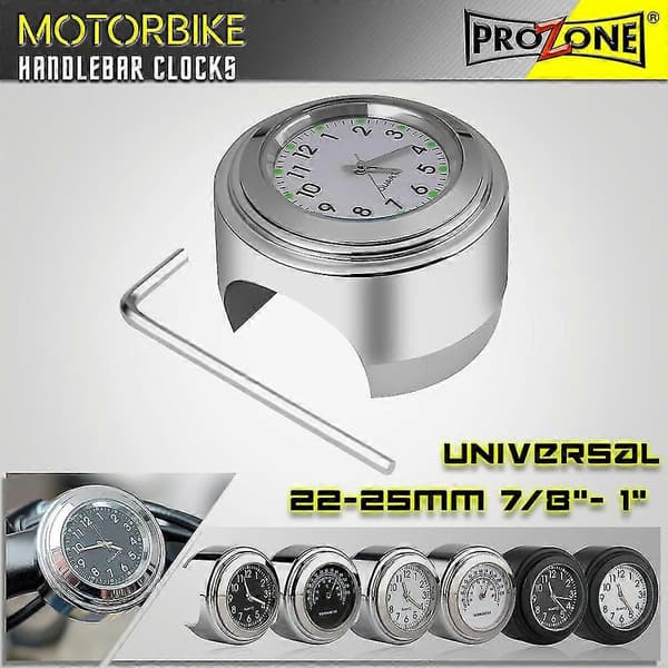 Motorcykel Termometer, motorcykel Styrmonterad Termometer Temp Vit Mätare Kromfodral Vit Panel