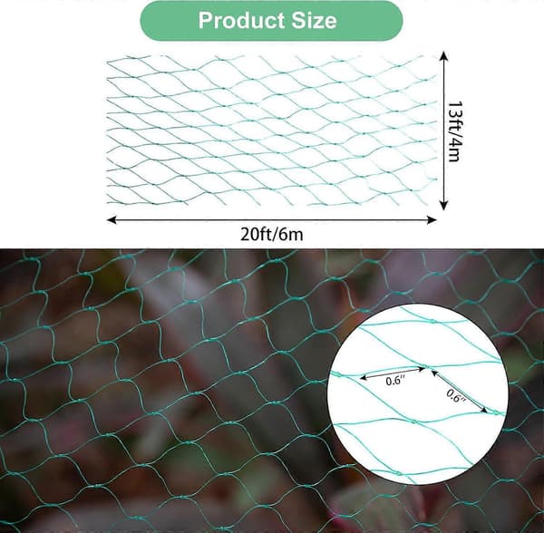Fuglenett for hage 4 m x 6 m Hage netting for hagebeskyttelse