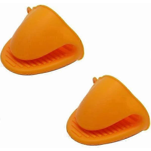 Skyddsutrustning för matlagning Silikonhandtag, handskar för ugn, mikrovågsugn och disk, 2 förtjockade orange
