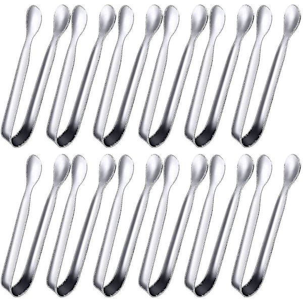 12-pack Mini Tänger - Sockertänger, Istänger, Små Serveringstänger i Rostfritt Stål