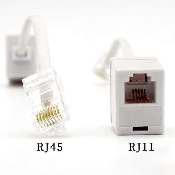 2 stk. RJ45 til RJ11-konverter telefonadapter