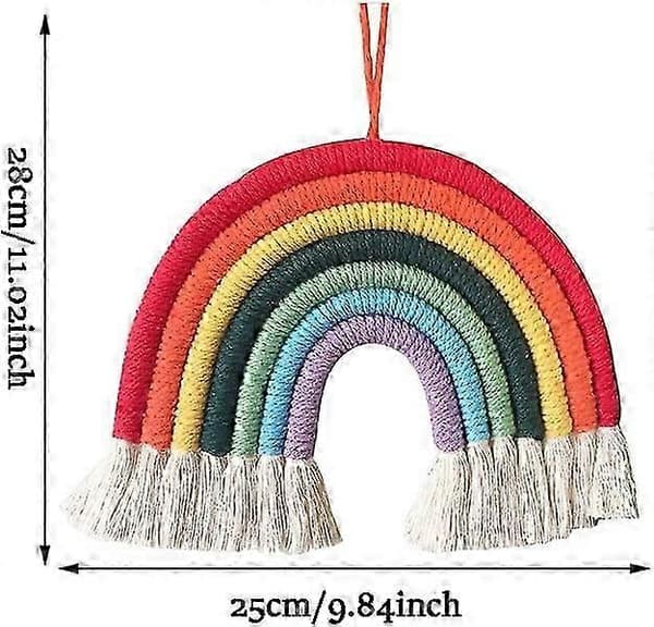 Regnbåge Väv Tapestry, Handvävd Regnbågsdekor, Regnbåge Spets Väggbonad, Regnbåge Väv Tapestry för Flickrum och Rumsdekor