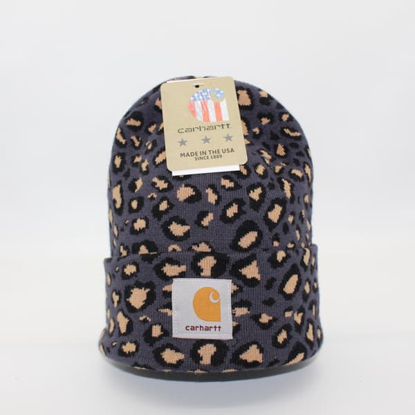 Unisex varm vinterhat, uldhat, leopardprint gavehat Dark gray