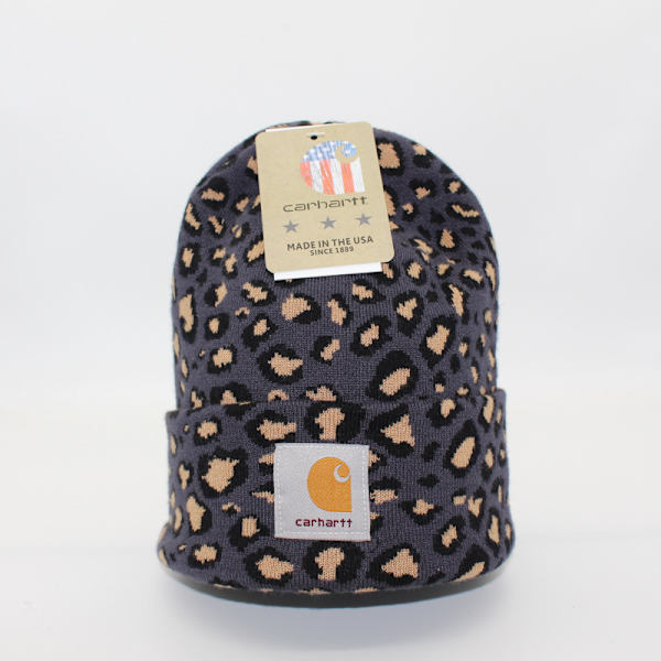 Unisex varm vintermössa, ullmössa, leopardmönstrad presentmössa Dark gray