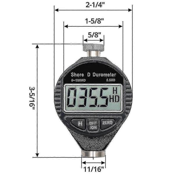 Digital Durometer skala med LCD-display til gummi og plast - 0-100HD Shore D hårdhed