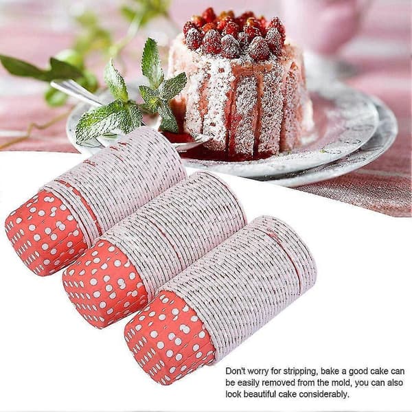 100 stk. Medium Runde Papir Kage Cupcakes Bageforme Bryllup Hjem Muffin Forme (rød prik)