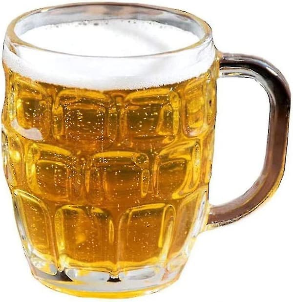 Glas Dimpled Stein Ölmugg med Stort Handtag - 53 cl, Diskmaskinssäker