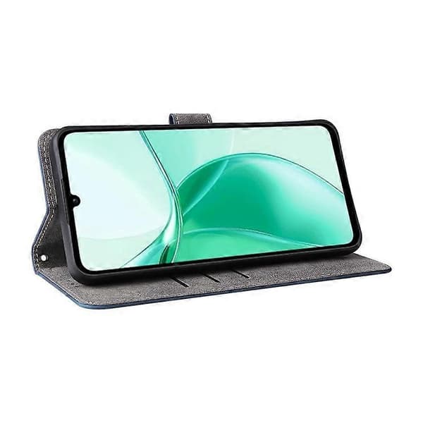 Kompatibelt plånboksfodral för ZTE Blade A35 / Blade A55 RFID PU Läderfodral Ställ Blue