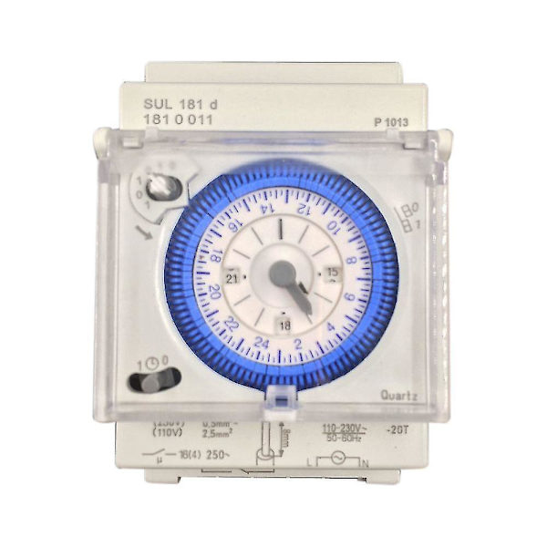 Analog Mekanisk Timer Switch 110v-220v 24 Timer Daglig Programmerbar 15min Indstilling Tidsrelæ