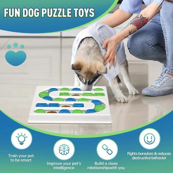 Godbid Puzzle Foderlegetøj til Hunde, Langsom Foderautomat til Hunde, Interaktiv IQ Træning og Mental Berigelse