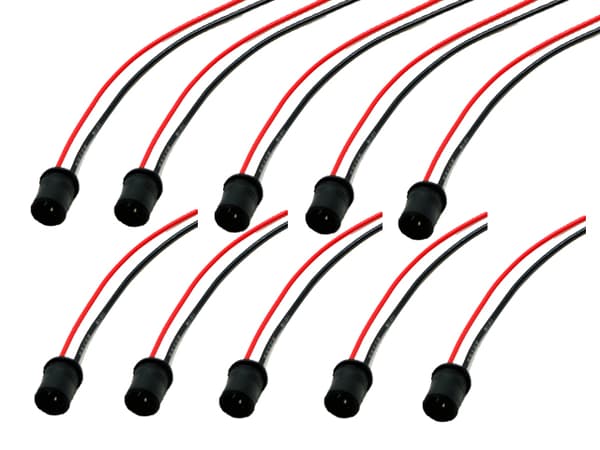 T10 w5w led / halogen stik / fatning 10-pak blød sort