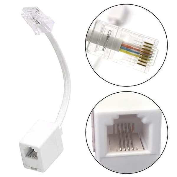 2 stk. RJ45 til RJ11-konverter telefonadapter