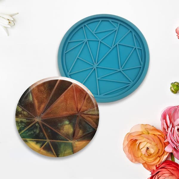 DIY Kunst Håndverk Koppunderlag Dekor Form Geometrisk Sirkel Rund Krus Pad Støpeform-fg