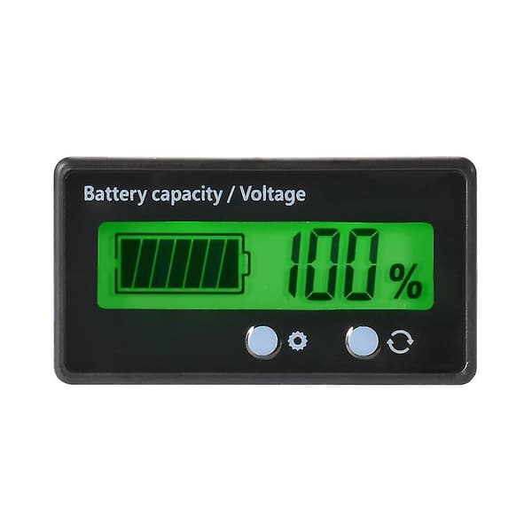 LCD Batterikapasitetsmåler, vanntett 12v/24v/36v/48v Blybatteristatusindikator