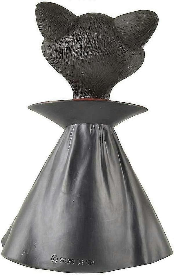 En finurlig Dracula kattefigur, en sød og samlerobjekt vampyr katte statue til Halloween.