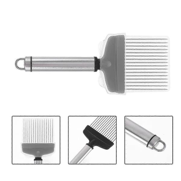 1 stk. Fødevare slicer assistent i rustfrit stål, løgholder, slicer værktøj (sort)