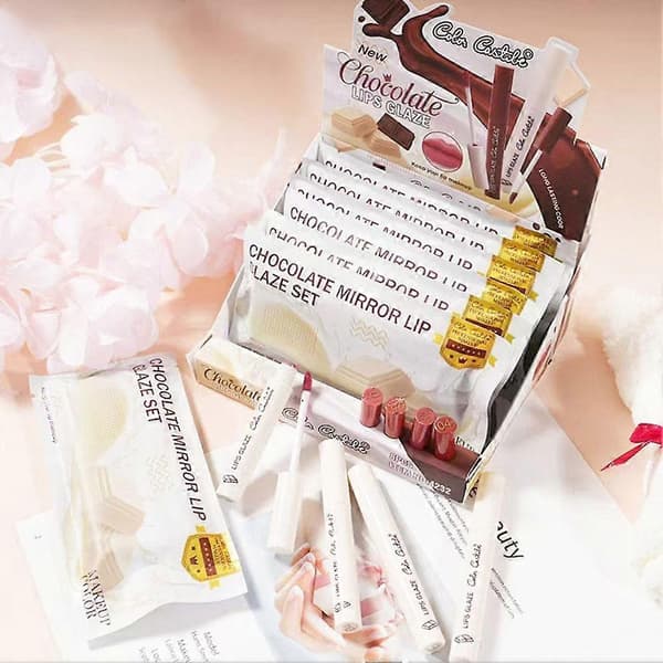 Læbestift Mat Chokolade/Sæt med Lipgloss Mat Bjørn