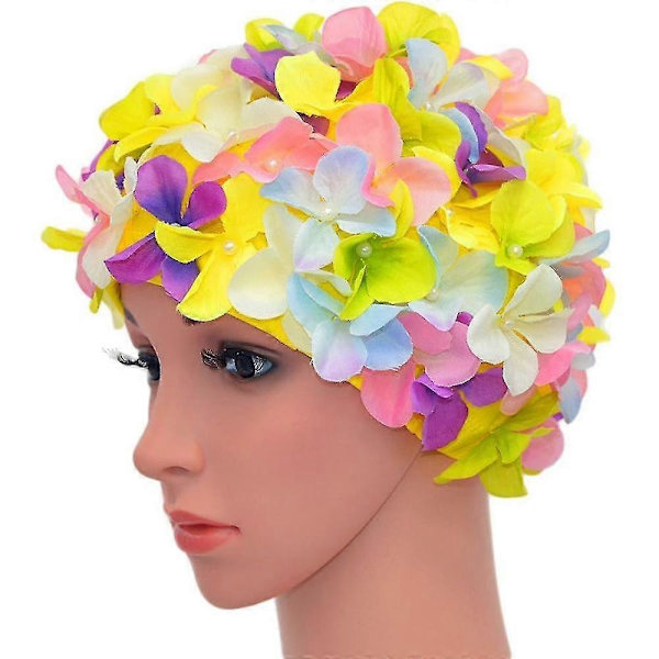 Retro blomstrete badehette for kvinner