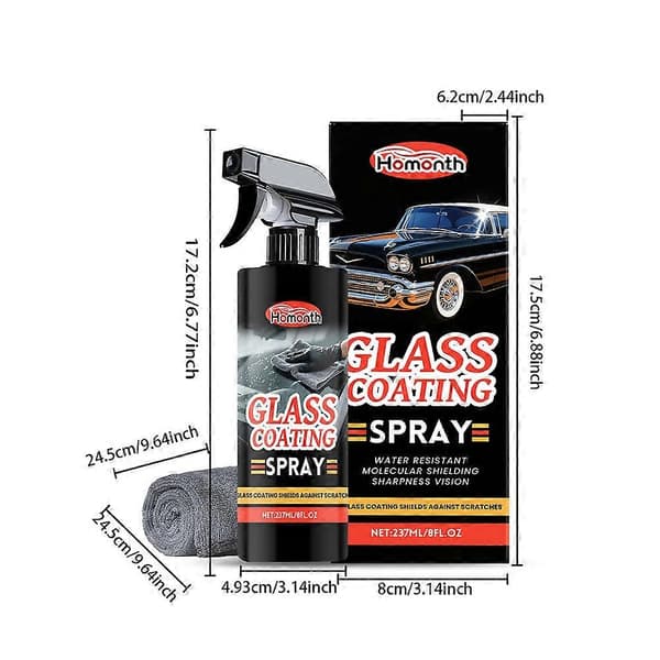 Bilglaspleje Spray Vandafvisende Polering til Regnfuld Pendling 1pcs