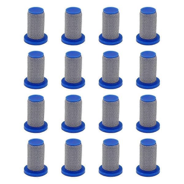 16-pakning 8079-PP-50 sprøytefilter, rustfritt stål 50-mesh skjerm