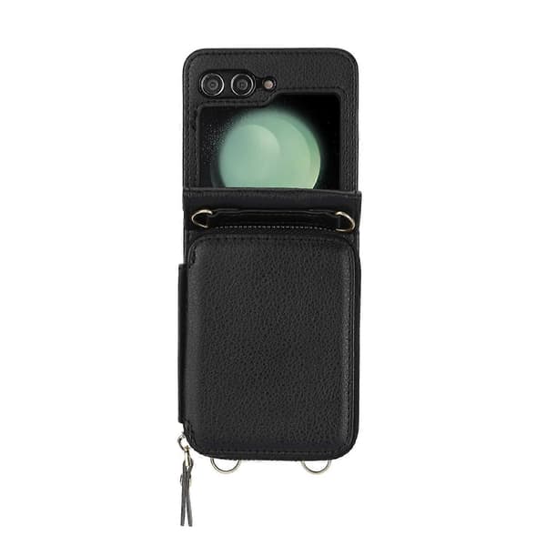 Lång och Kort Snodd Dragkedja Kortplats Vikbart Telefonfodral