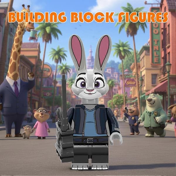 Zootopia tegneserie byggeklods figur sæt (8 dele)