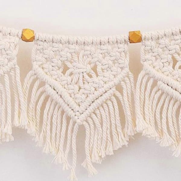 Makramé Fransvävd Tapestry Väggbonad Hem Väggdekoration Dekor Vardagsrum Sovrum Sänggavel