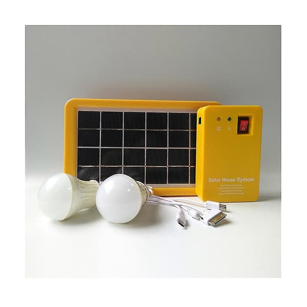 3w Solpanel Lys 2 Pære Sæt Solcelleanlæg Energibesparende Solcellelys Udendørs Indendørs Genopladelig