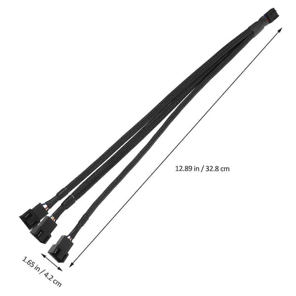 2 stk. Viftesplitter 4-pinners PC-viftesplitter 4-pinners viftesplitter Viftesplitter 3-veis PWM-viftesplitter