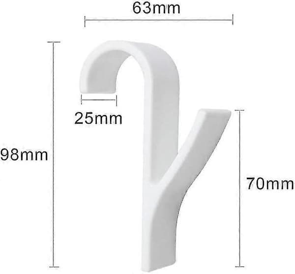 6 Stk. Universal Håndklæde Radiator Krog - Plastik, Hvid